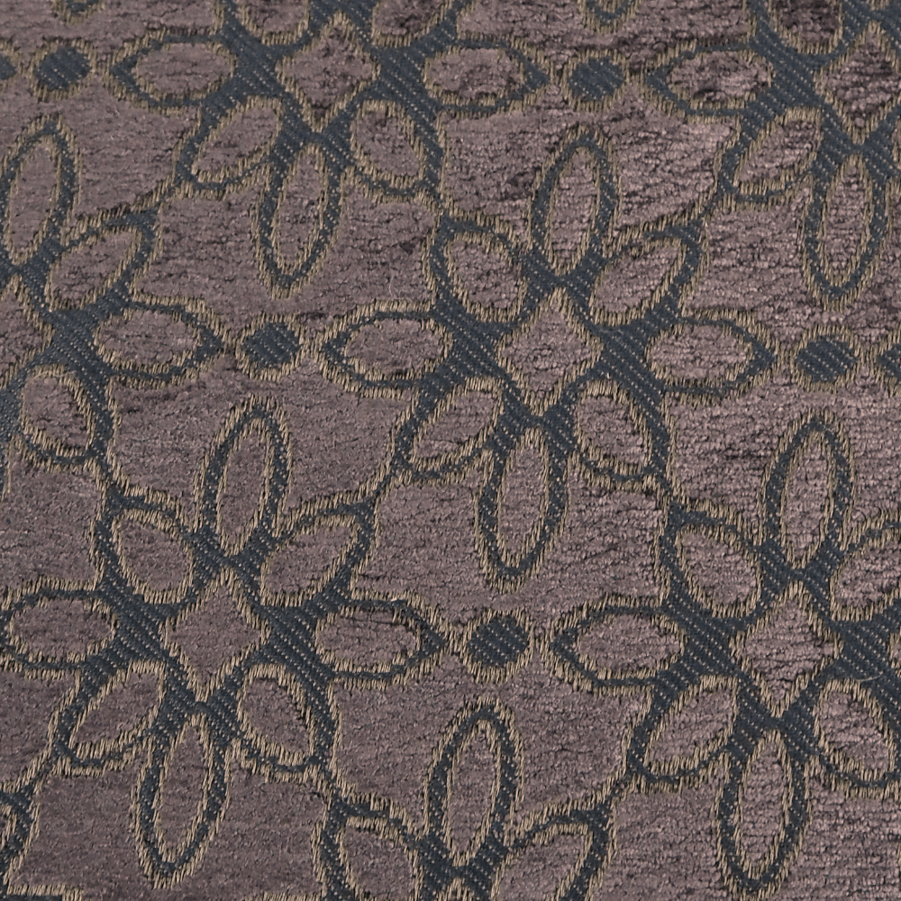 Aubergine Heavy Sculpted Chenille Fabric. - Clearance Fabric Shop