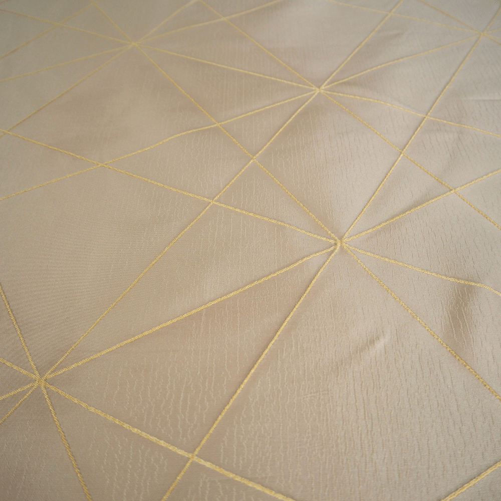 Beige and yellow abstract curtain fabric - Clearance Fabric Shop