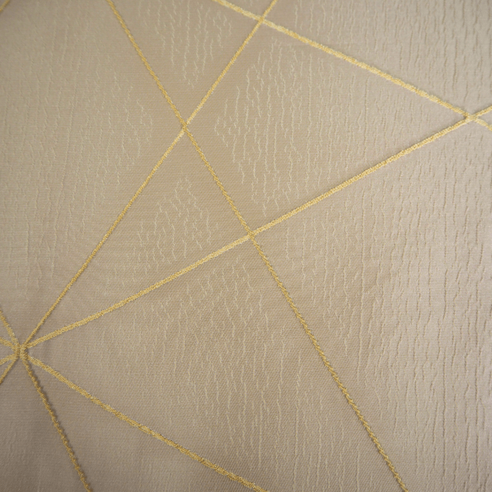 Beige and yellow abstract curtain fabric - Clearance Fabric Shop
