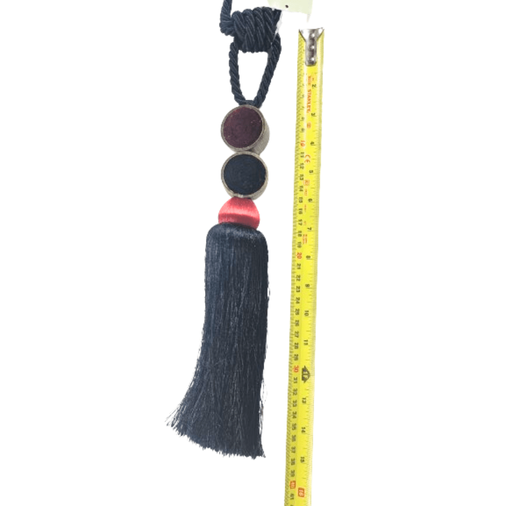 _Black and Red Luxury Tassel Tie back - Clearance Fabric Shop