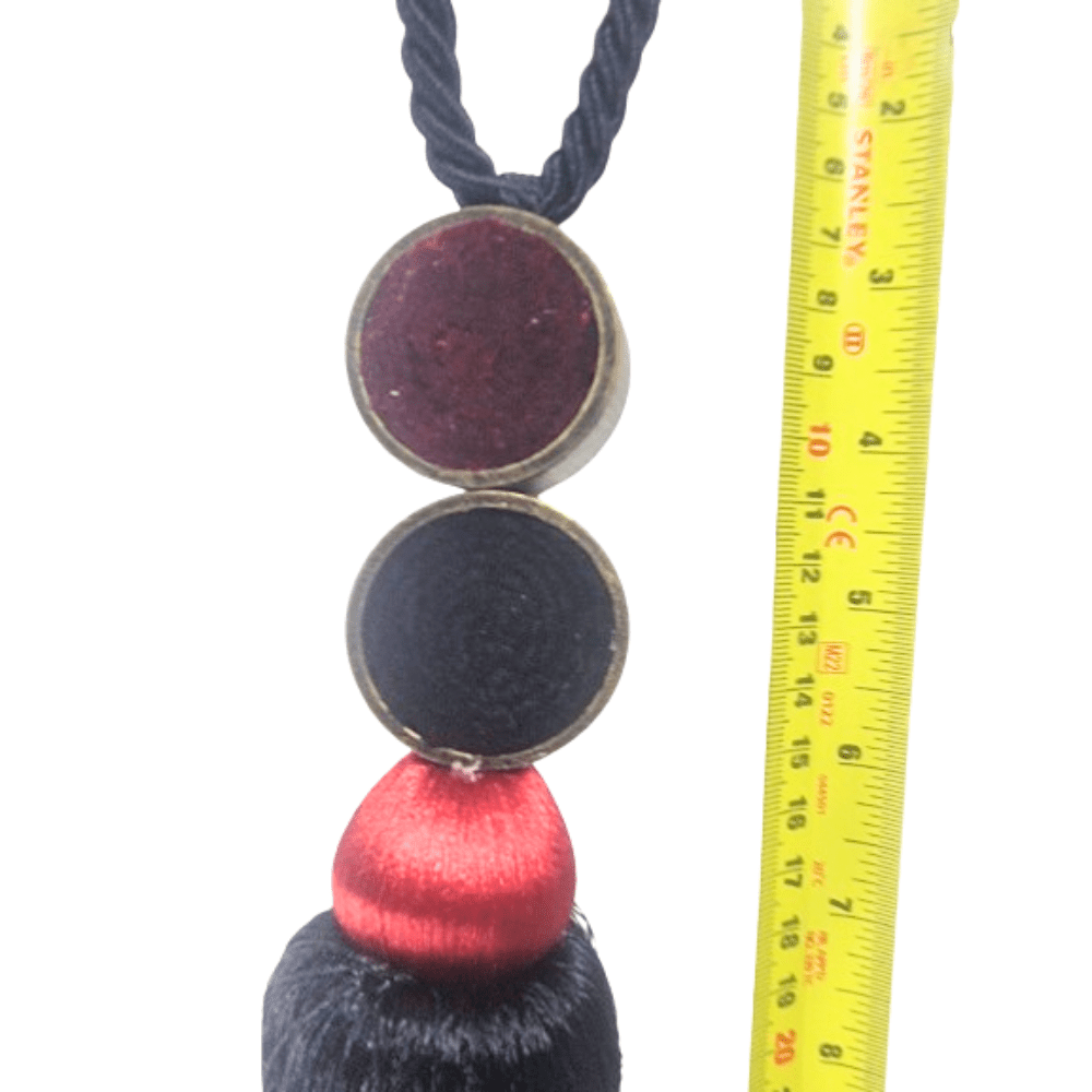 _Black and Red Luxury Tassel Tie back - Clearance Fabric Shop