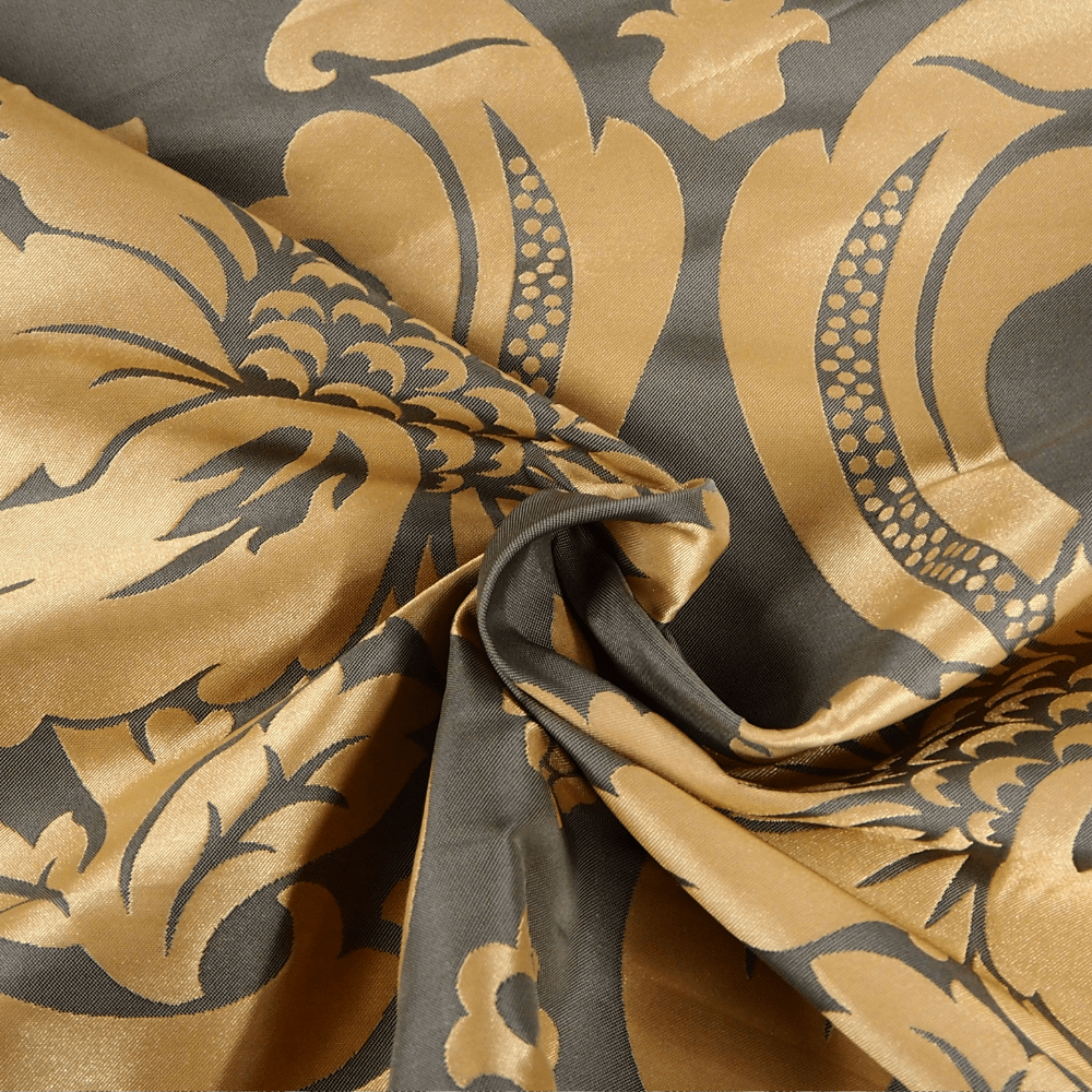 Brown and Gold Brocade type Fabric - Clearance Fabric Shop