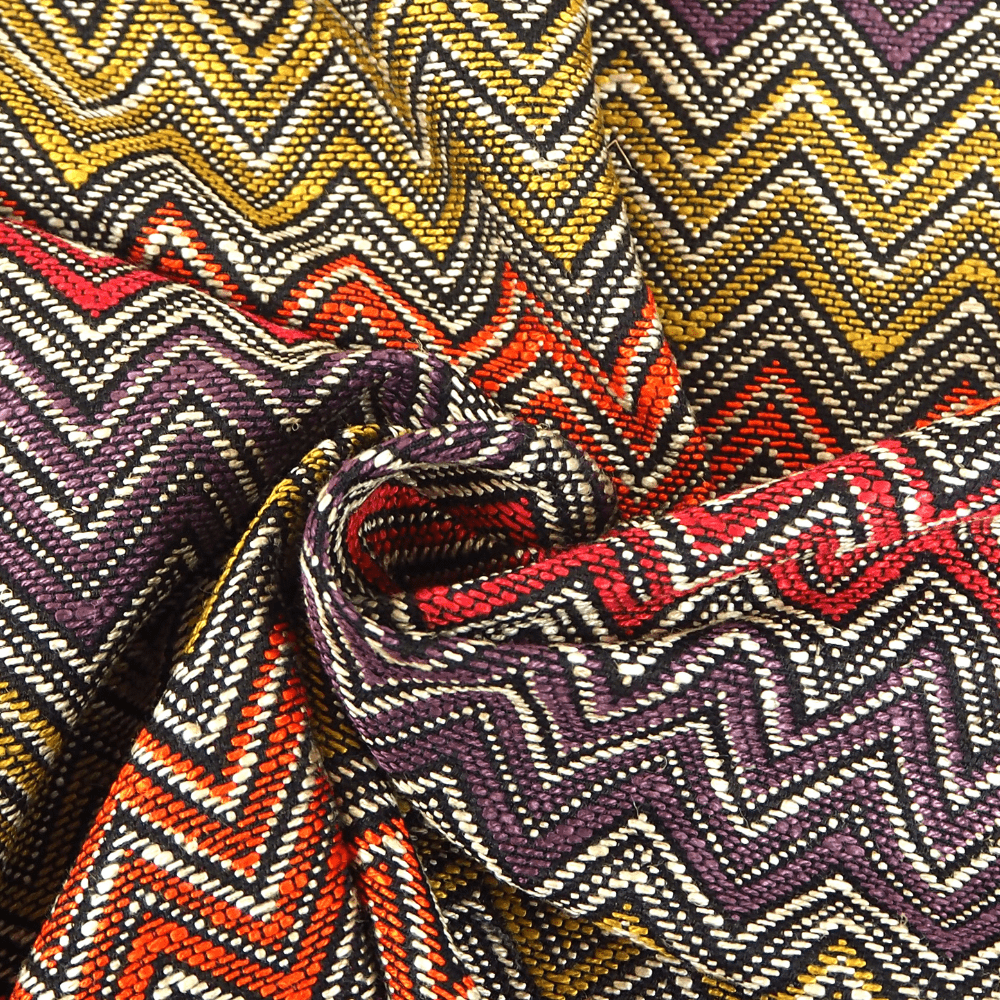 Chevron Multi Colour Woven Curtain and Upholstery Fabric. - Clearance Fabric Shop