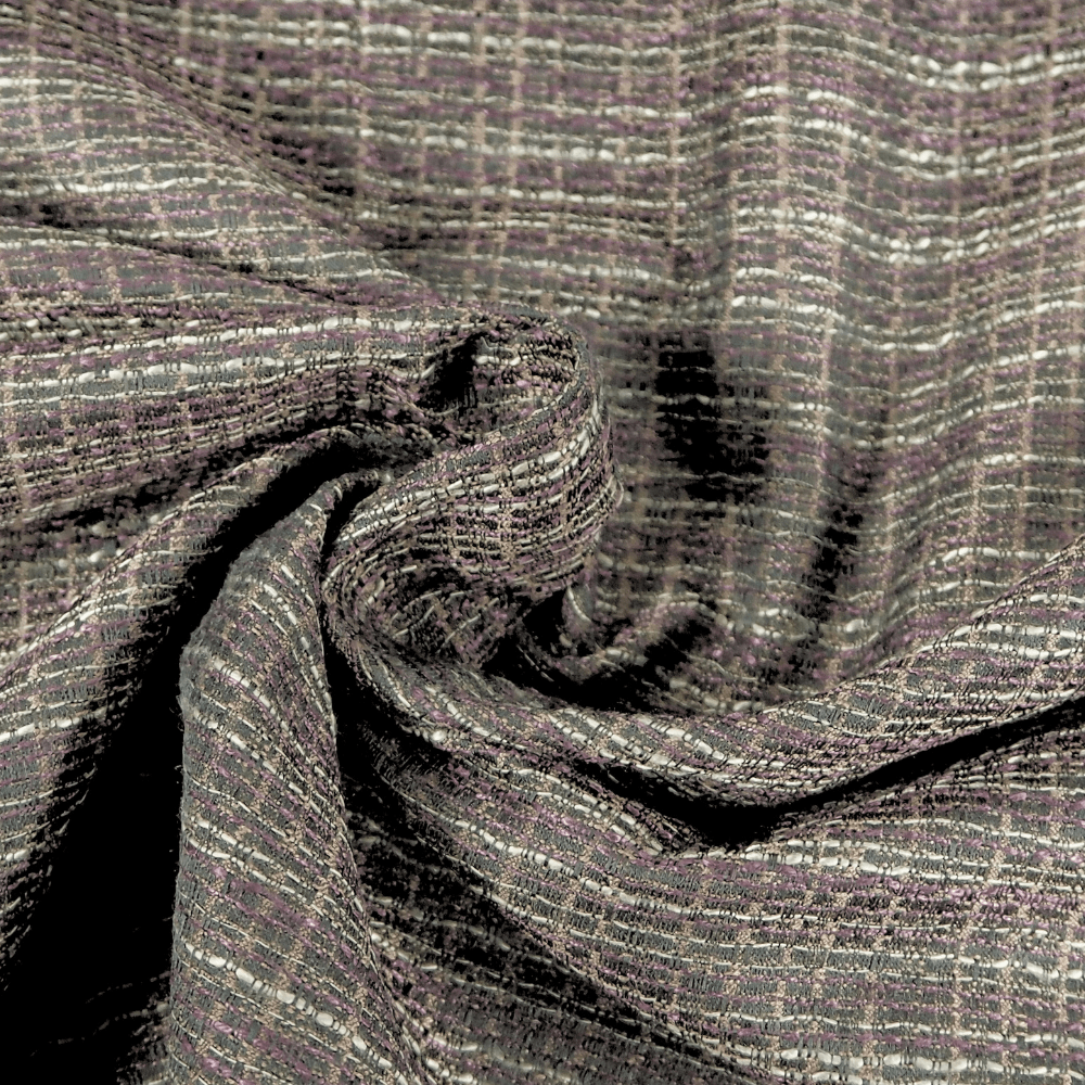 Double width Purple /brown woven curtain fabric - Clearance Fabric Shop