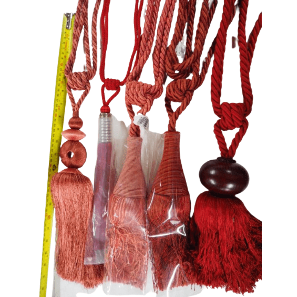 _End Of Line Red/Pink Tassel Tie Backs - Clearance Fabric Shop