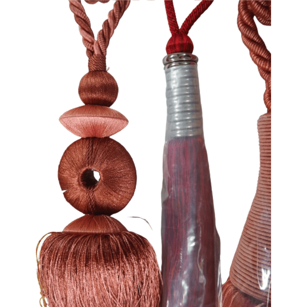 _End Of Line Red/Pink Tassel Tie Backs - Clearance Fabric Shop