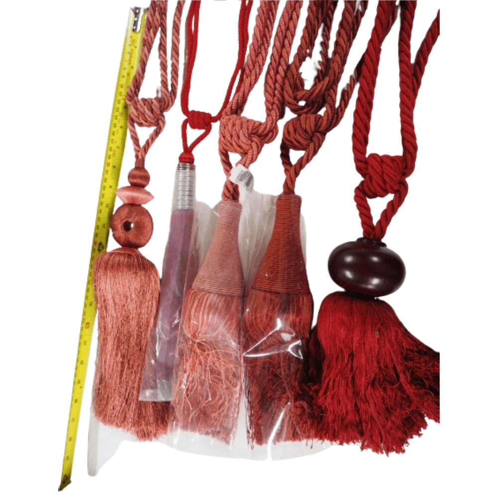 _End Of Line Red/Pink Tassel Tie Backs - Clearance Fabric Shop