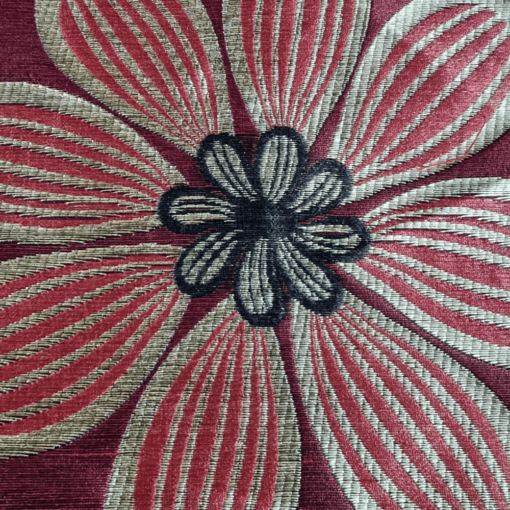Gold and Red Floral design quality curtain fabric - Clearance Fabric Shop