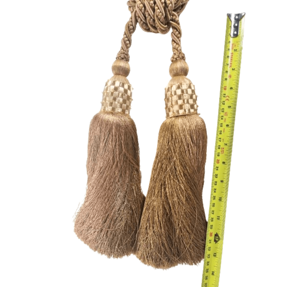 _Gold Double Tassel Luxury Tie Back - Clearance Fabric Shop