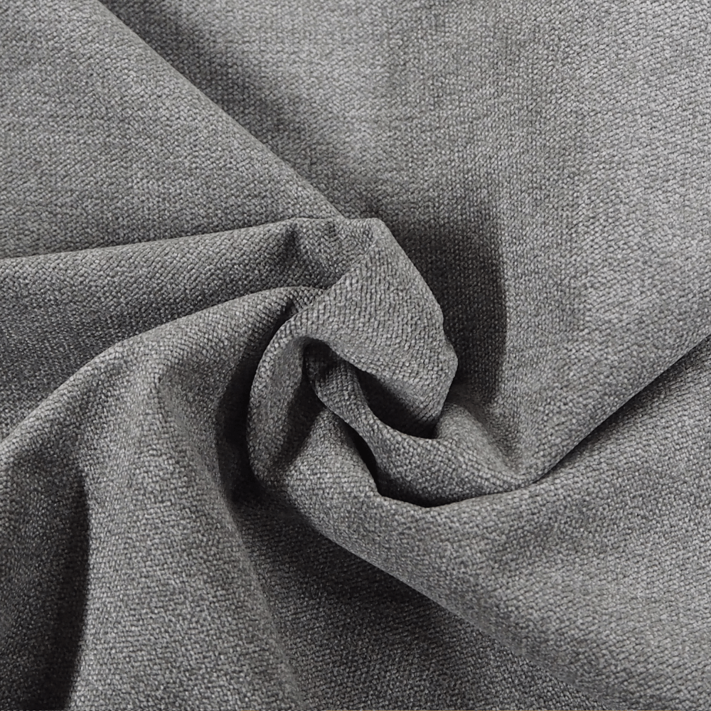 Grey Short Pile Chenille Curtain and Upholstery Fabric. - Clearance Fabric Shop