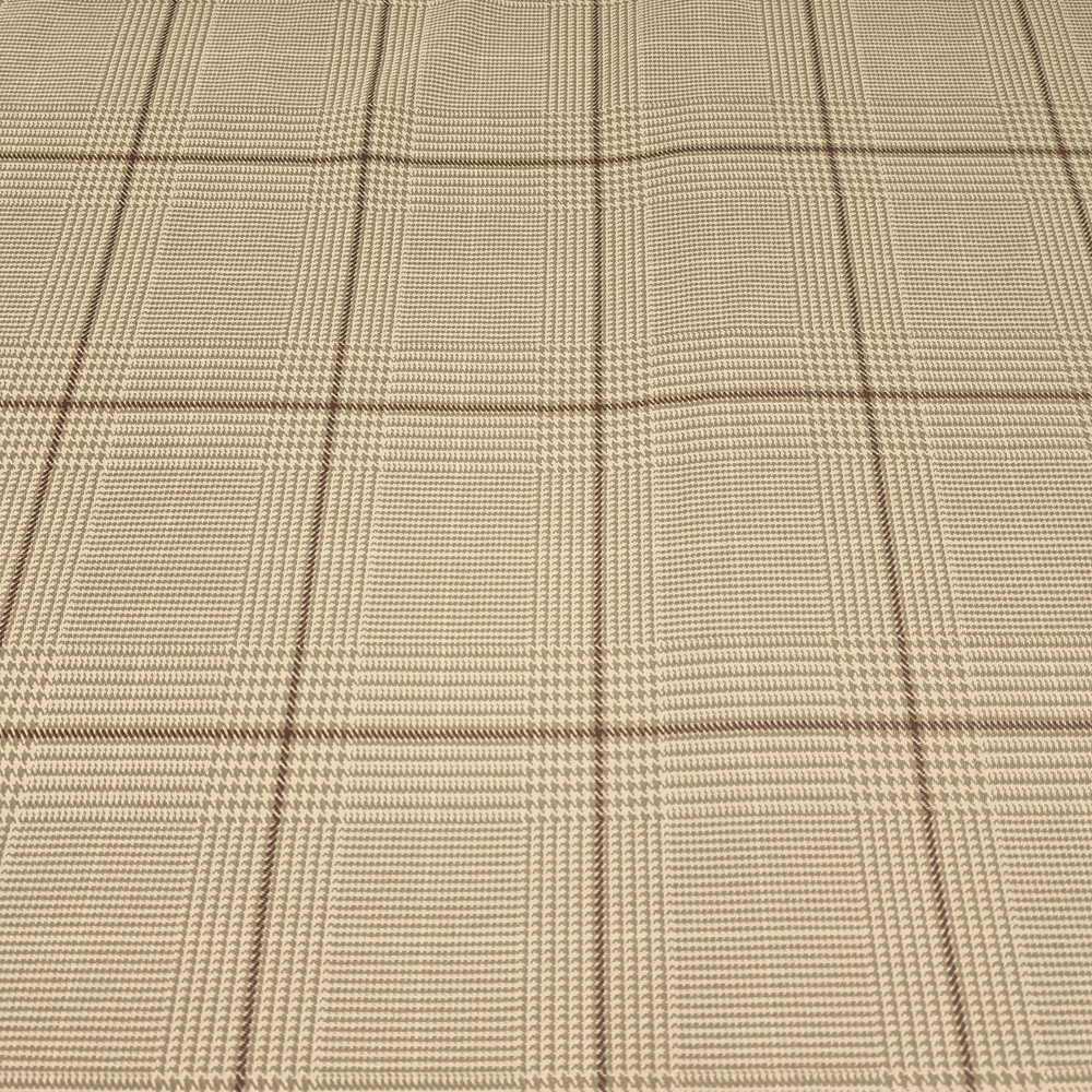 Harlequin Wynn design Beige Check Curtain and Upholstery Fabric. - Clearance Fabric Shop
