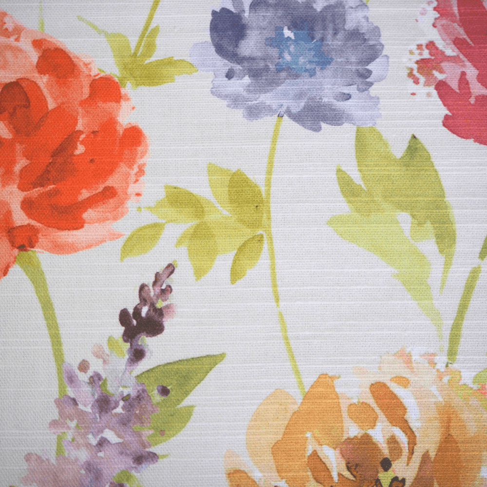 Painterly printed peony design furnishing fabric. - Clearance Fabric Shop