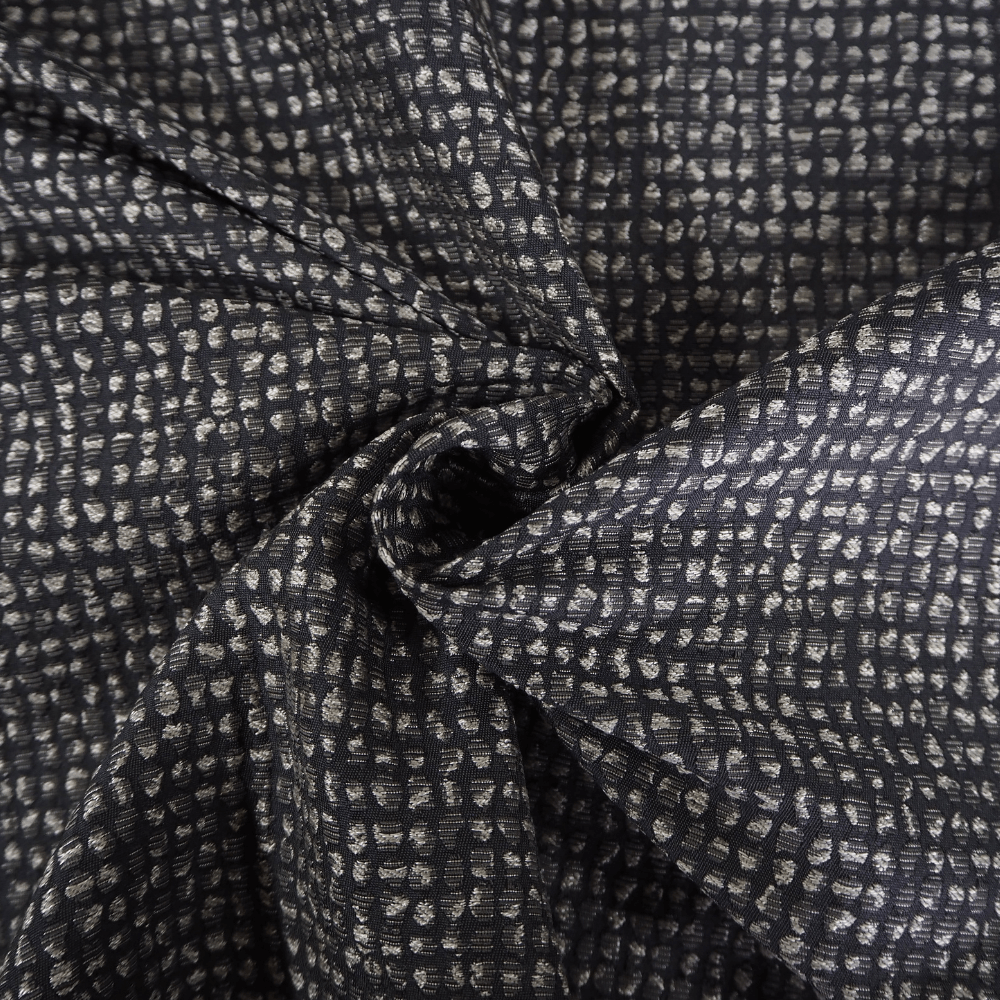 Panaz Charcoal raised pattern Curtain and Upholstery Fabric. - Clearance Fabric Shop