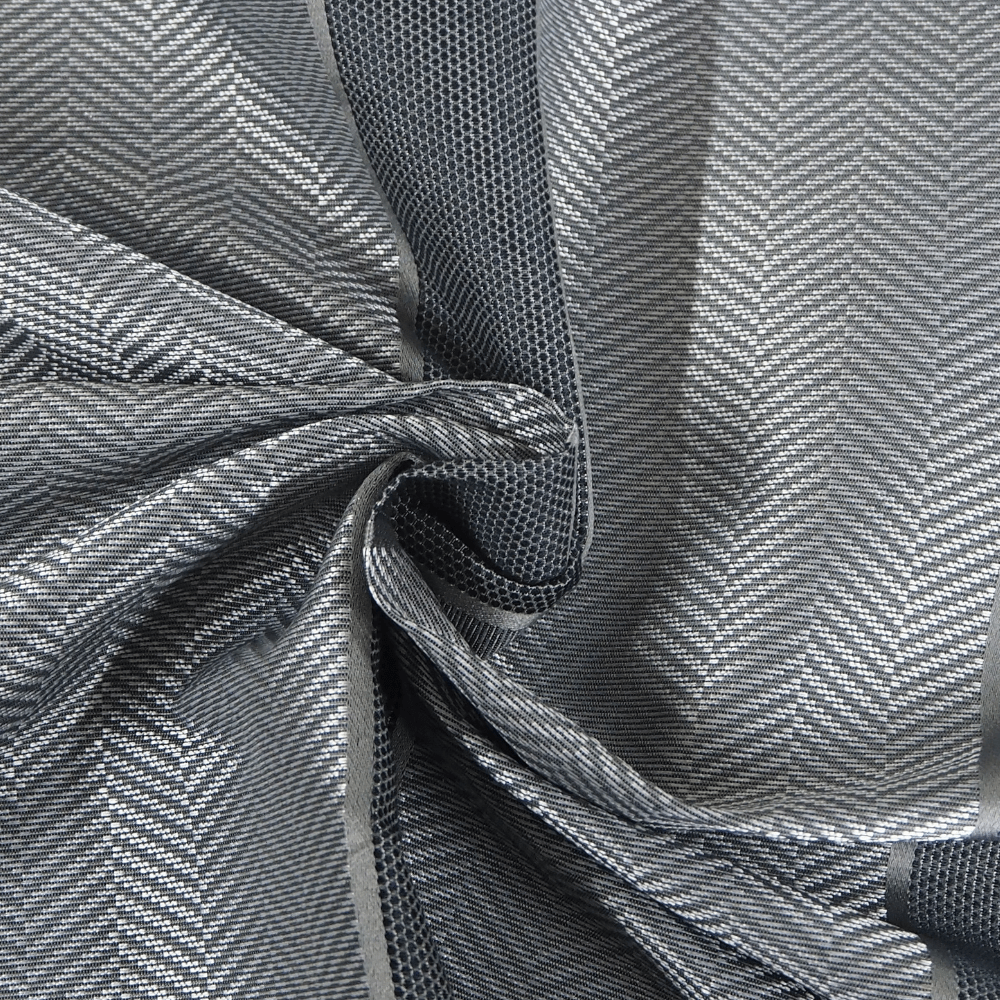 Panaz Columbus Silver Grey Striped Curtain Fabric - Clearance Fabric Shop