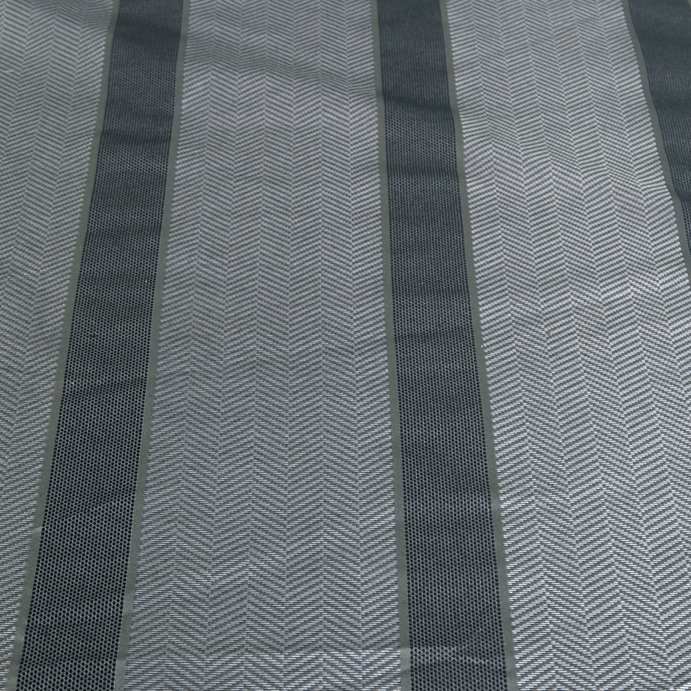 Panaz Columbus Silver Grey Striped Curtain Fabric - Clearance Fabric Shop