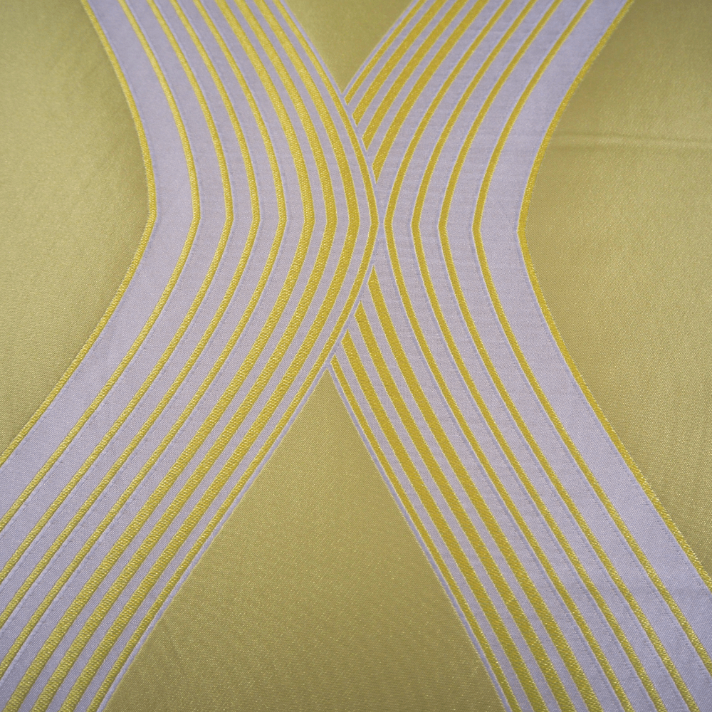 Panaz Portrait Yellow Curtain Fabric. - Clearance Fabric Shop