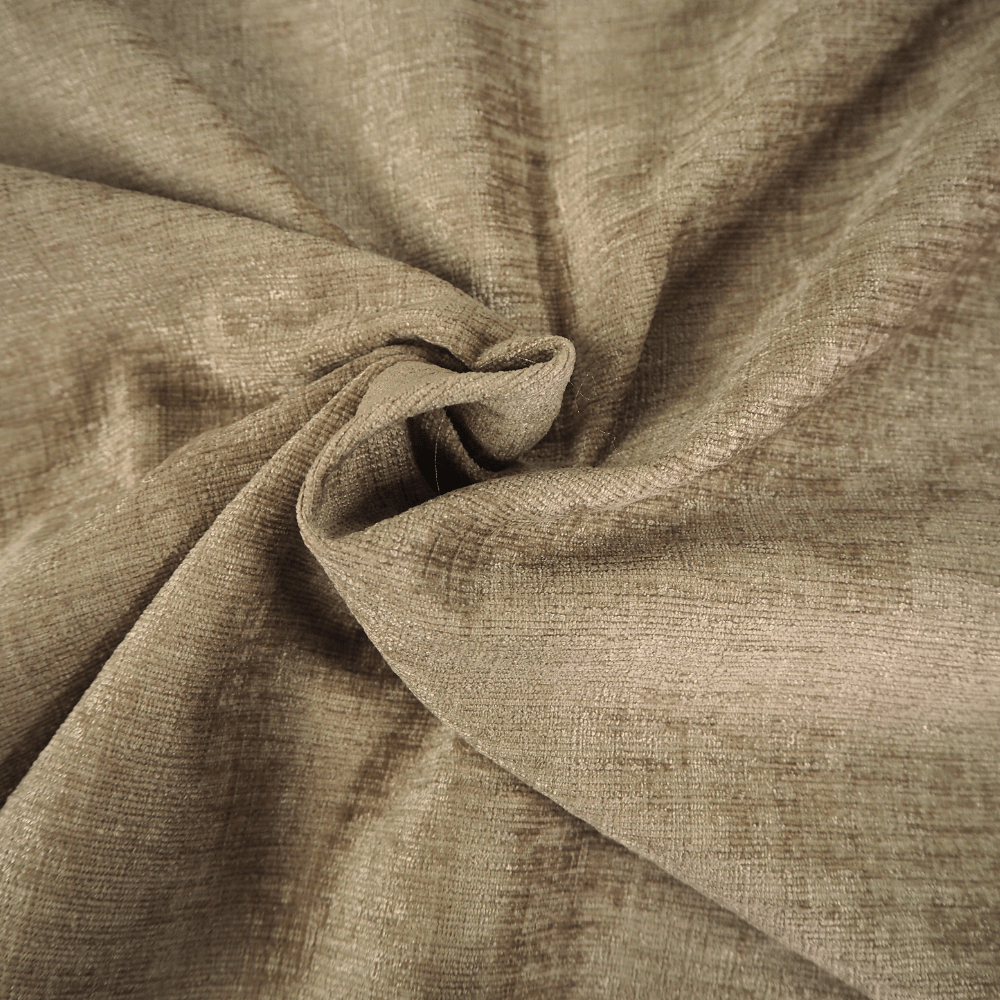 Regency Taupe Chenille F/R backed Curtain and Upholstery Fabric. - Clearance Fabric Shop