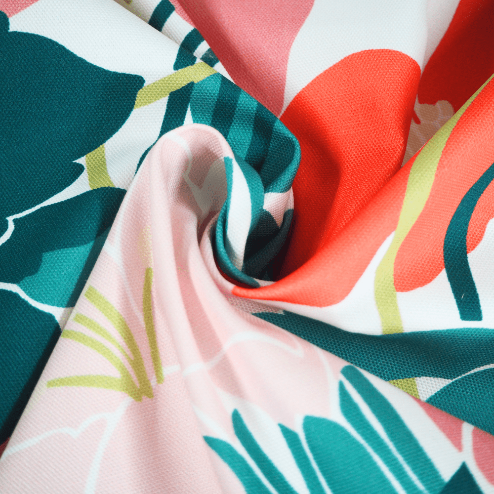 Tropical floral curtain fabric. - Clearance Fabric Shop