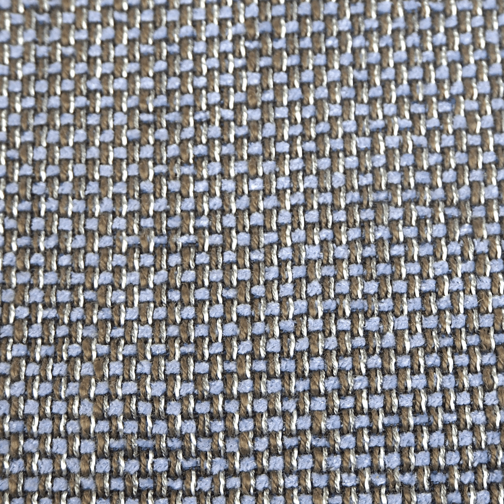 Woven Blue /Brown fabric - Clearance Fabric Shop