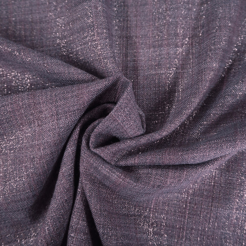 Woven Purple curtain fabric with silver sheen - Clearance Fabric Shop