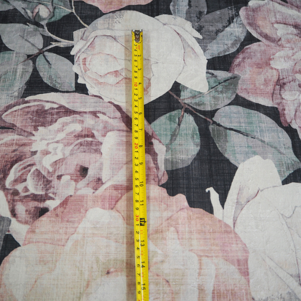 Velvet Floral Print upholstery cushion Fabric.-Clearance Fabric Shop.