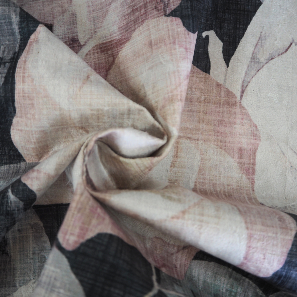 Velvet Floral Print upholstery cushion Fabric.-Clearance Fabric Shop.
