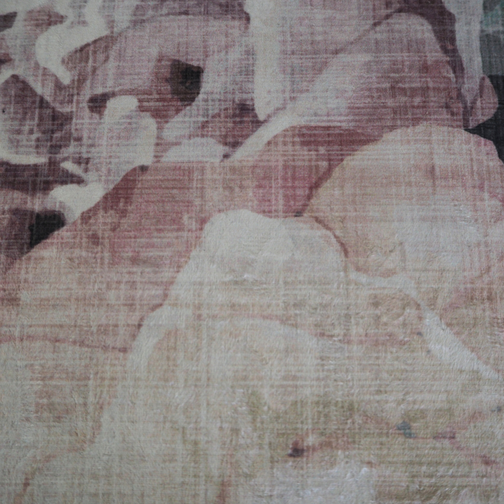Velvet Floral Print upholstery cushion Fabric.-Clearance Fabric Shop.