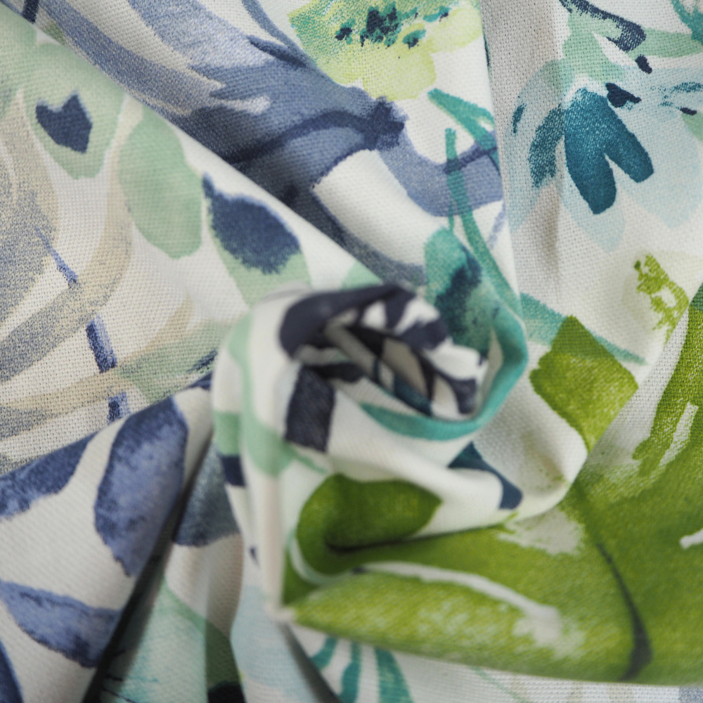 Funchal Indigo Curtain Fabric .-Clearance Fabric Shop