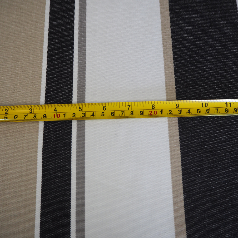 Hartford Fabric in Black and beige stripe.-Clearance Fabric Shop