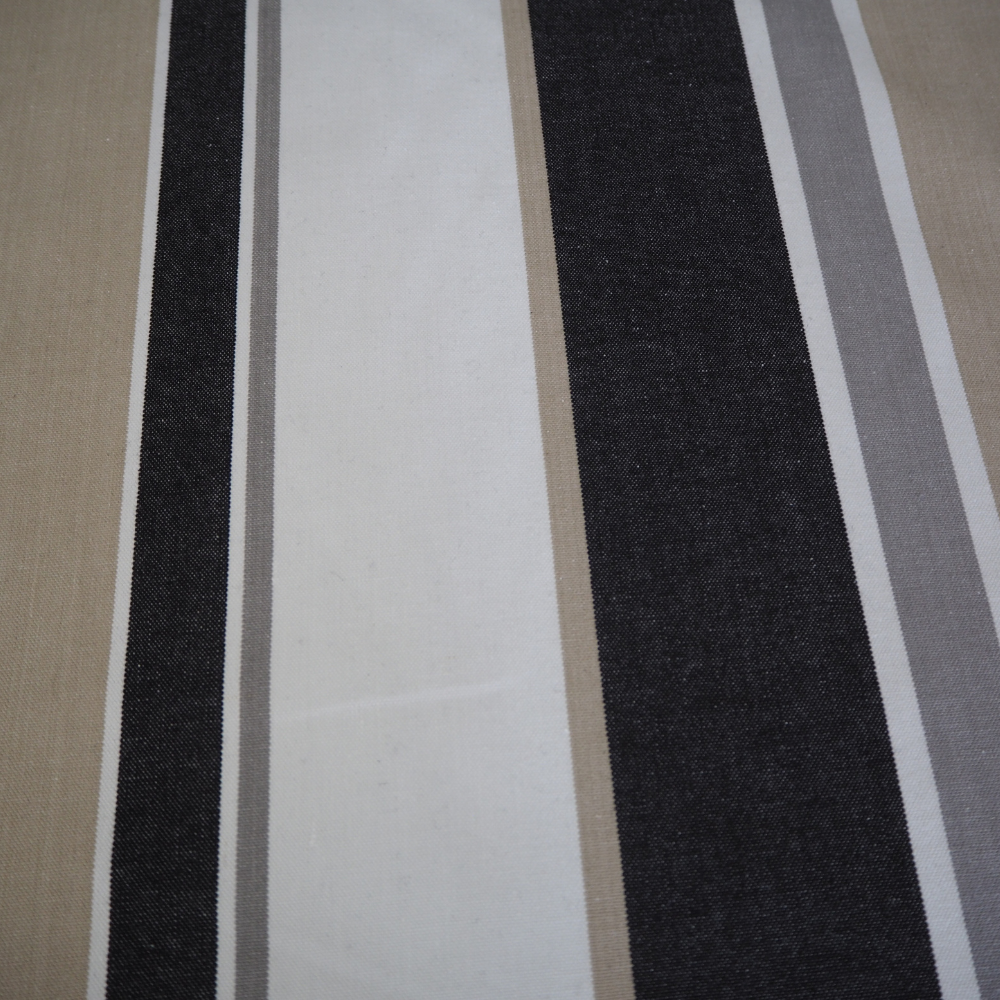 Hartford Fabric in Black and beige stripe.-Clearance Fabric Shop
