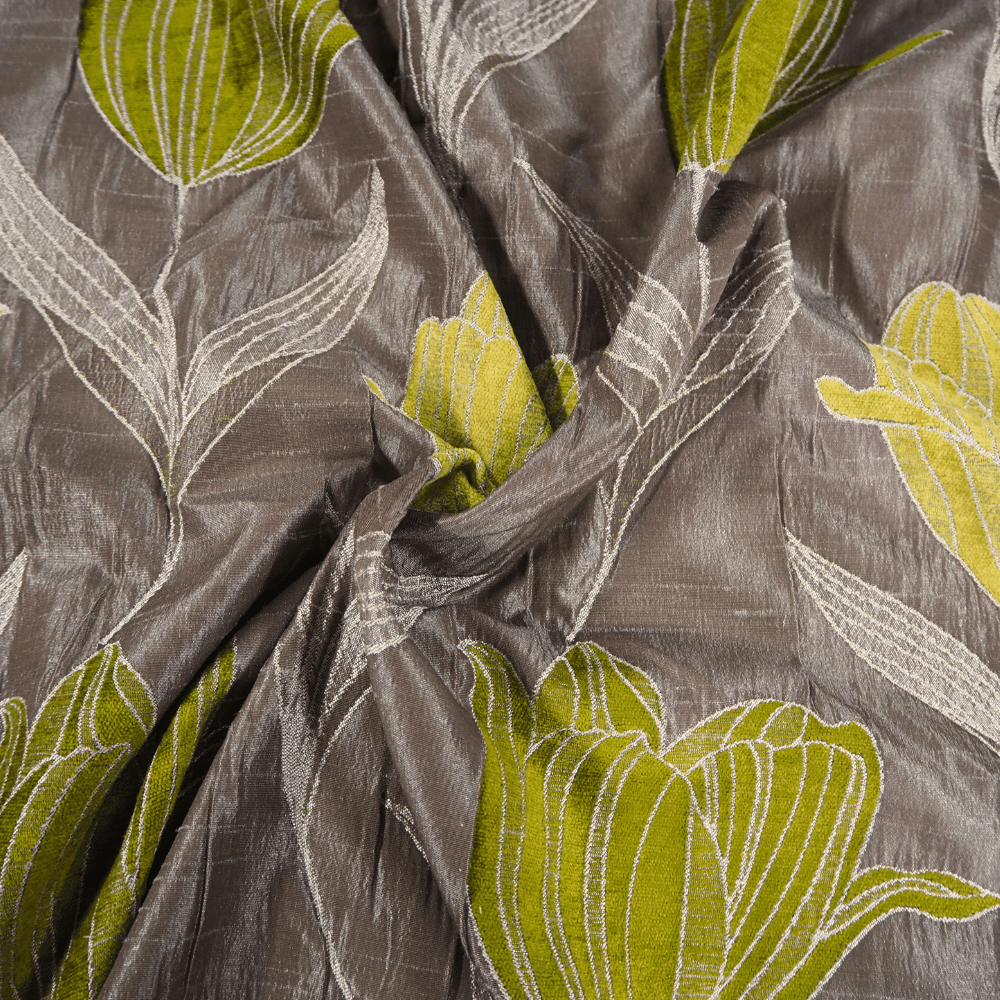 Porter and Stone Florentine Lime Curtain and Upholstery Fabric. - Clearance Fabric Shop
