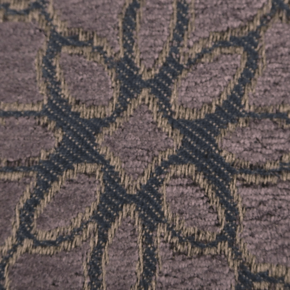 Aubergine Heavy Sculpted Chenille Fabric. - Clearance Fabric Shop