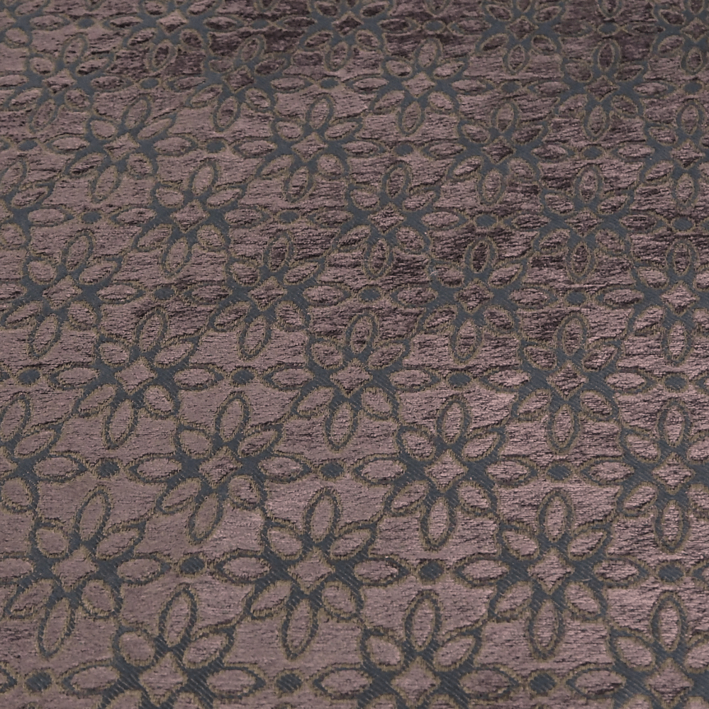 Aubergine Heavy Sculpted Chenille Fabric. - Clearance Fabric Shop