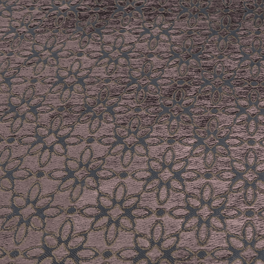 Aubergine Heavy Sculpted Chenille Fabric. - Clearance Fabric Shop