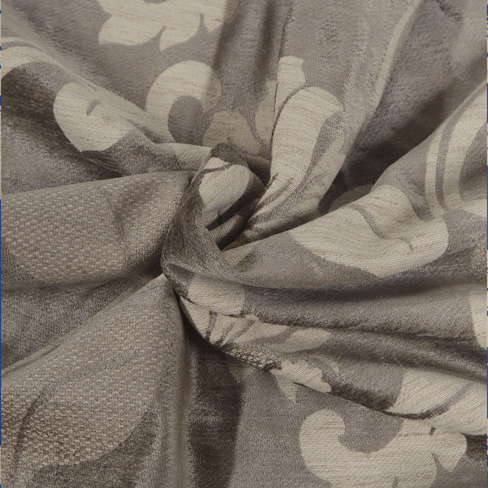 Beige and Mocha Jacquard Fabric. - Clearance Fabric Shop