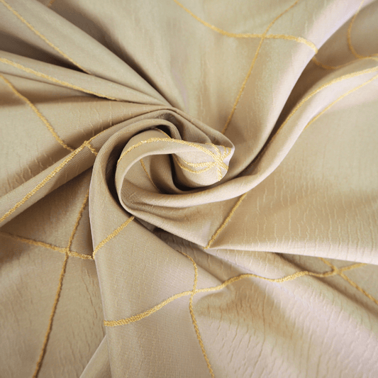 Beige and yellow abstract curtain fabric - Clearance Fabric Shop