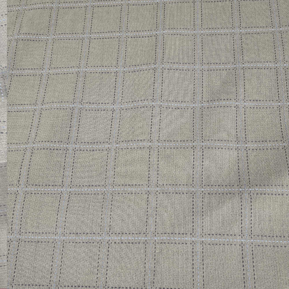 Beige Check Textile Beige check Wool Fabric for home furnishings – Clearance Fabric Shop