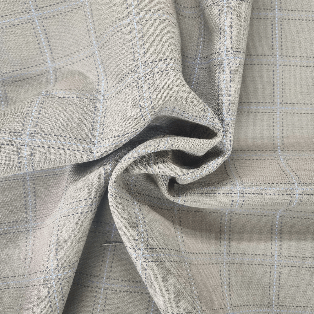 Beige check Wool Fabric - Clearance Fabric Shop