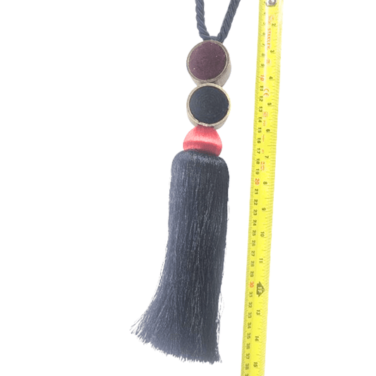 _Black and Red Luxury Tassel Tie back - Clearance Fabric Shop