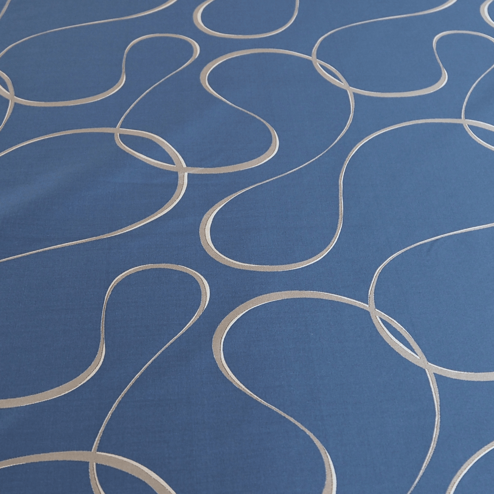 Blue and Bronze quality curtain Fabric - Clearance Fabric Shop