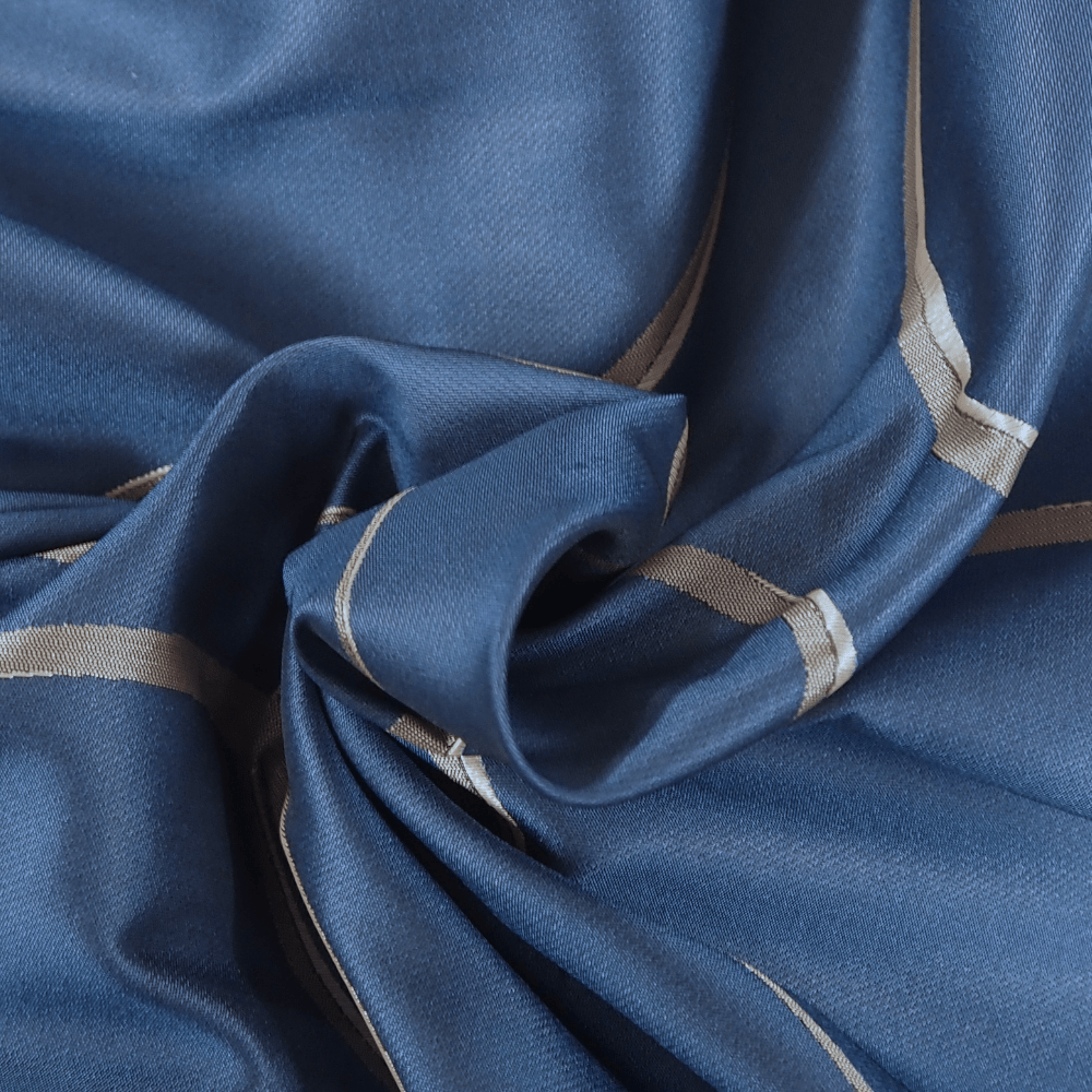Blue and Bronze quality curtain Fabric - Clearance Fabric Shop