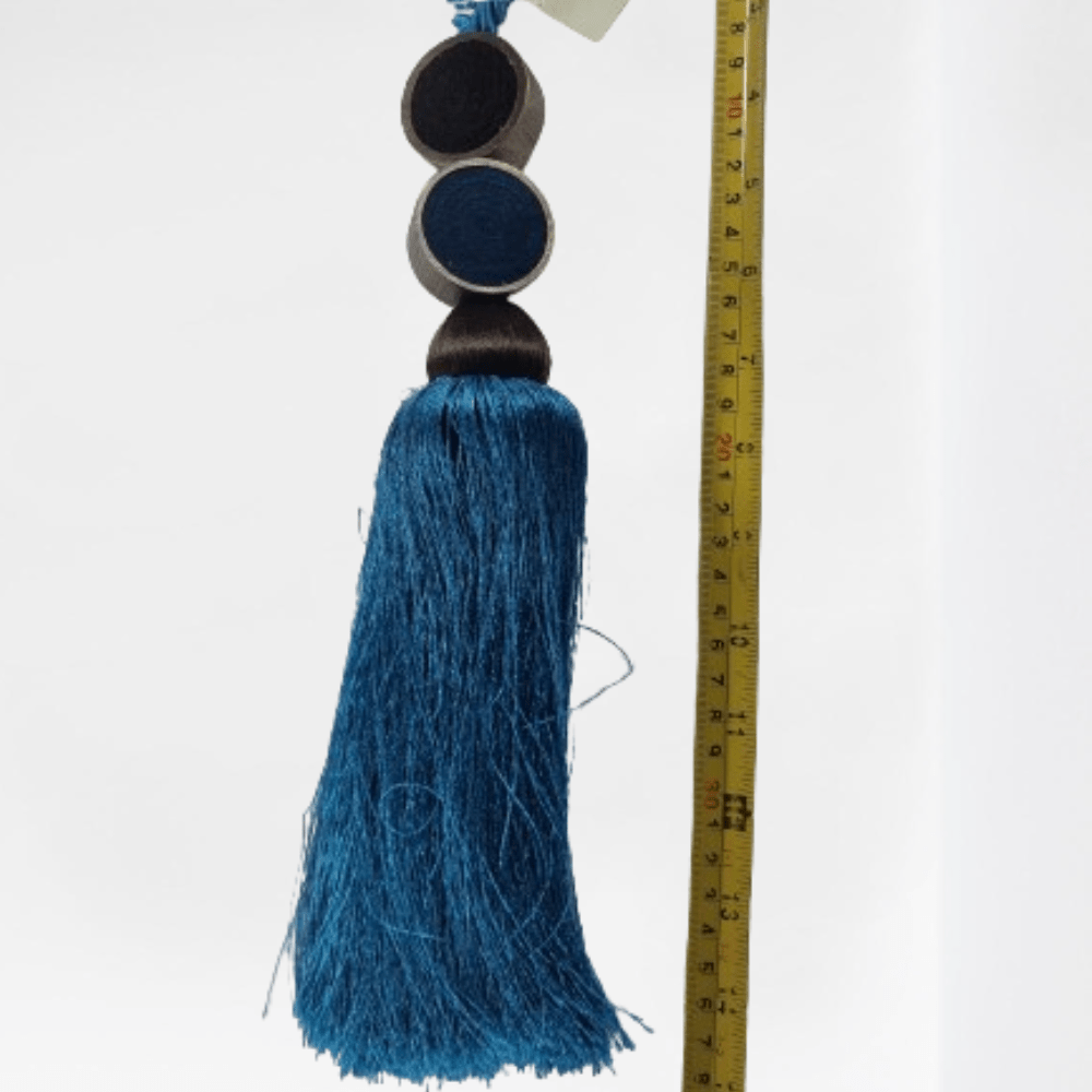_Bright Turquoise Luxury Tassel Tie Back - Clearance Fabric Shop