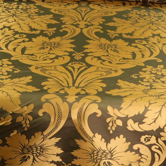 Brown and Gold Brocade type Fabric - Clearance Fabric Shop