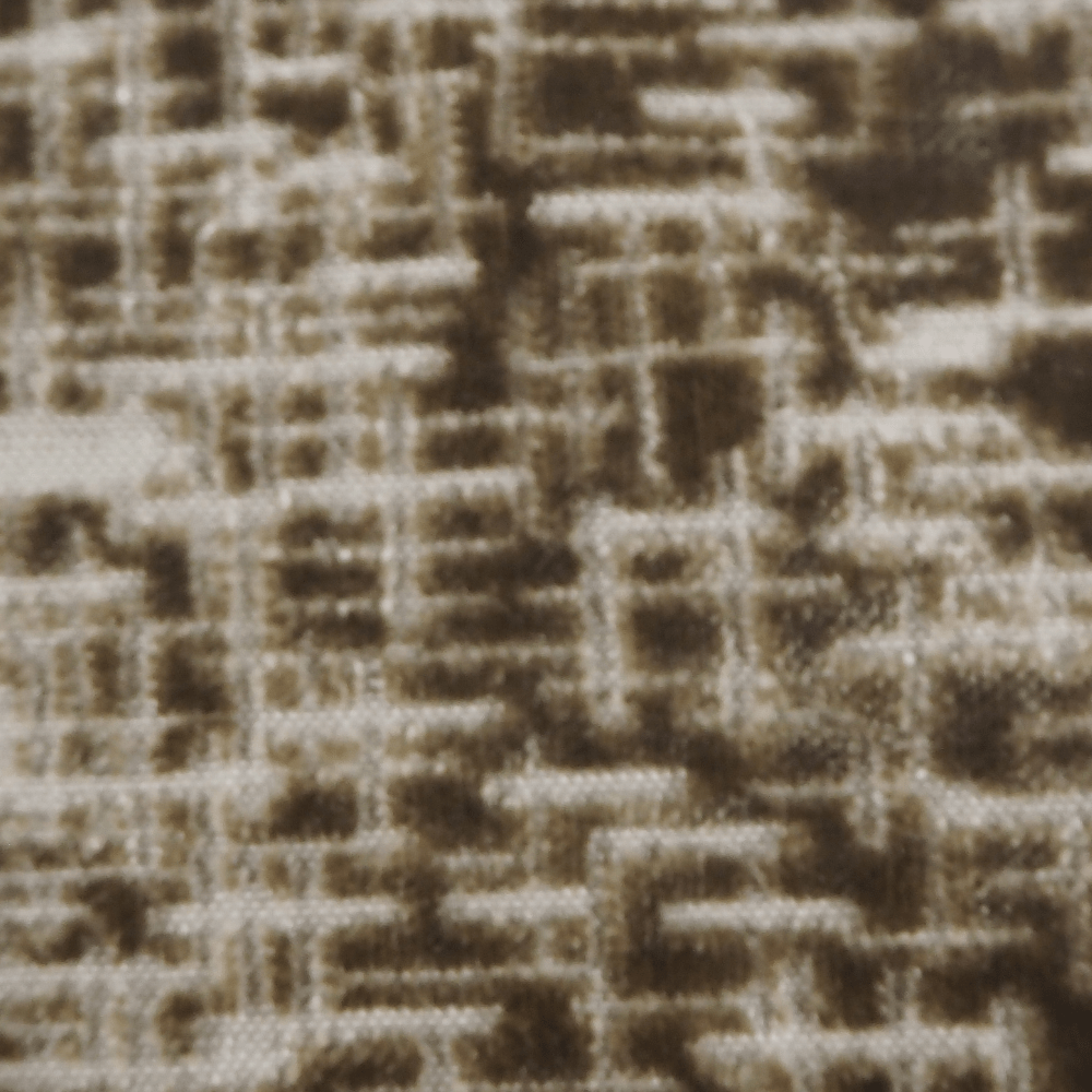 Brown /Cream Sculpted Velvet Upholstery and Curtain Fabric. - Clearance Fabric Shop