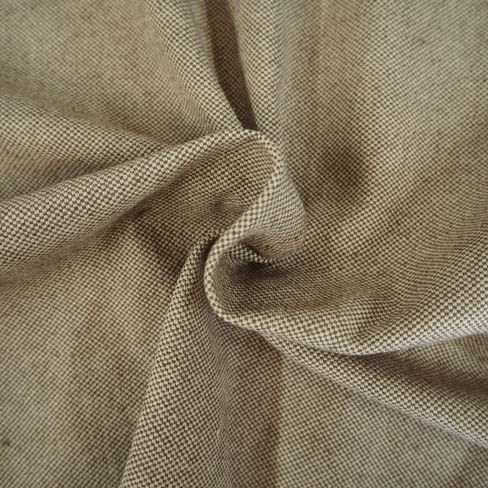 Brown /Cream woven curtain fabric - Clearance Fabric Shop