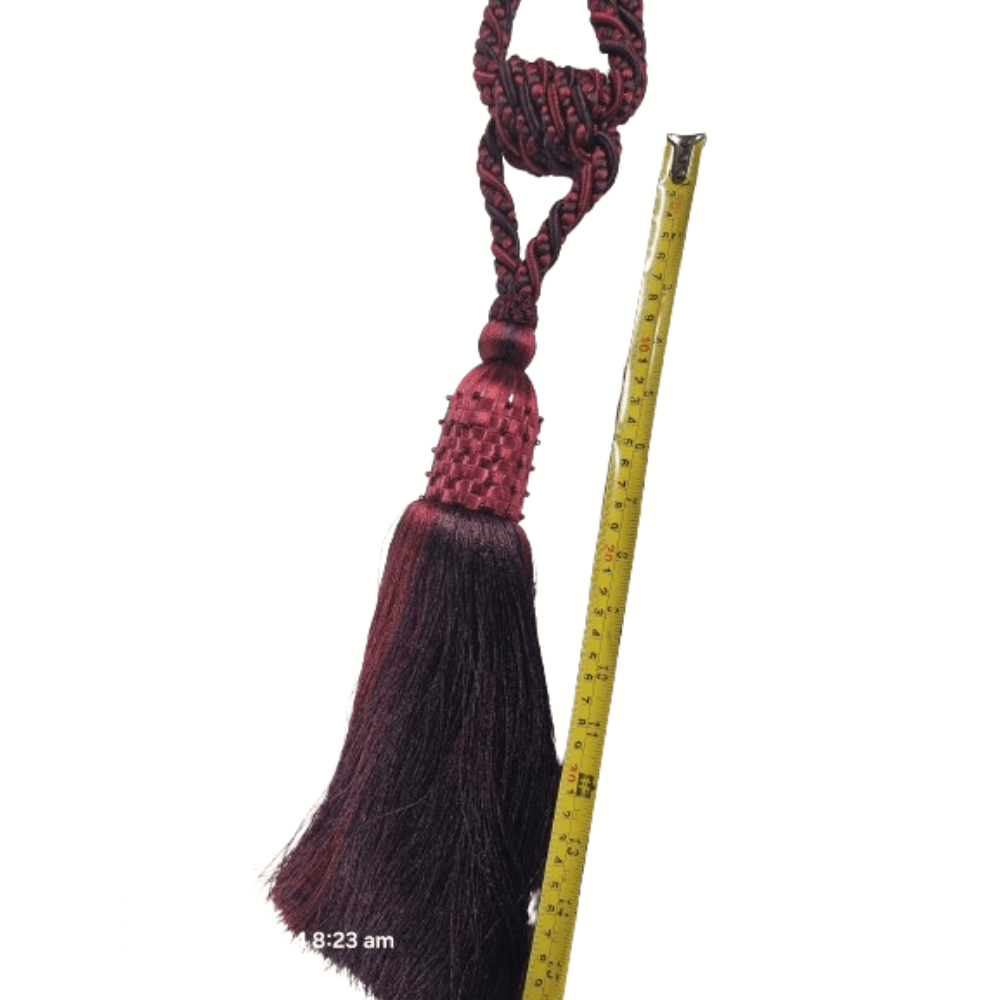 _Burgundy Luxury Tie Back Tassel. - Clearance Fabric Shop