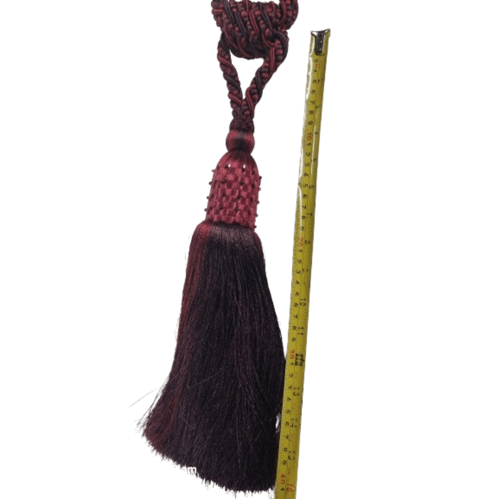 _Burgundy Luxury Tie Back Tassel. - Clearance Fabric Shop