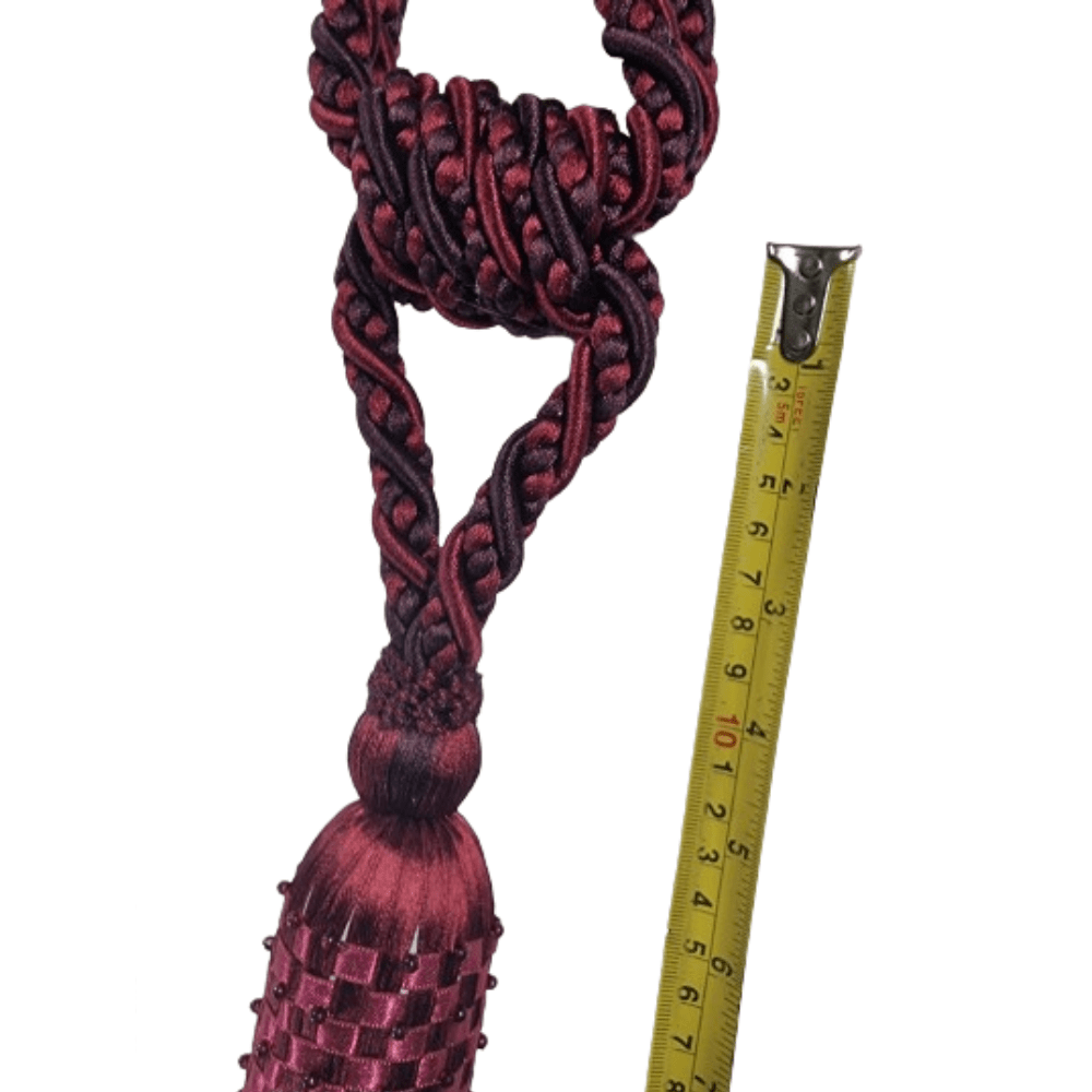 _Burgundy Luxury Tie Back Tassel. - Clearance Fabric Shop