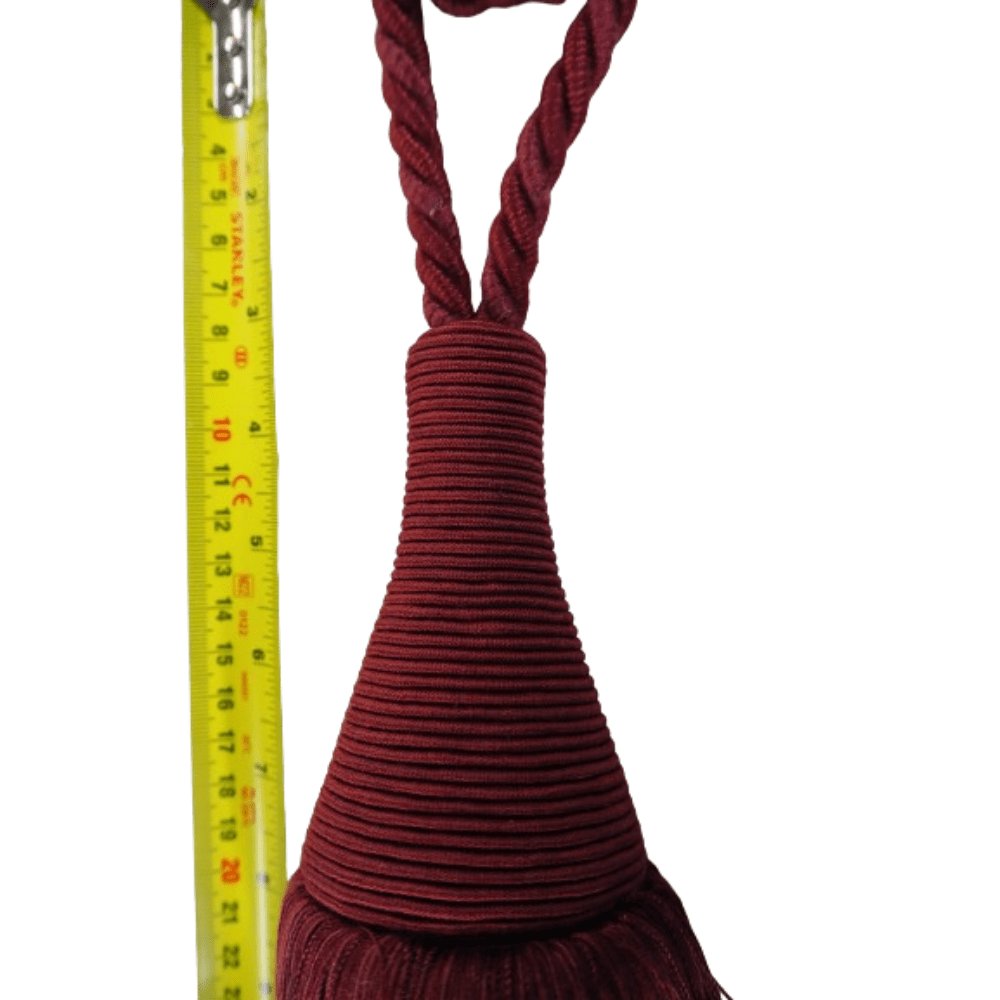 _Burgundy Luxury tie back with corded tassel - Clearance Fabric Shop