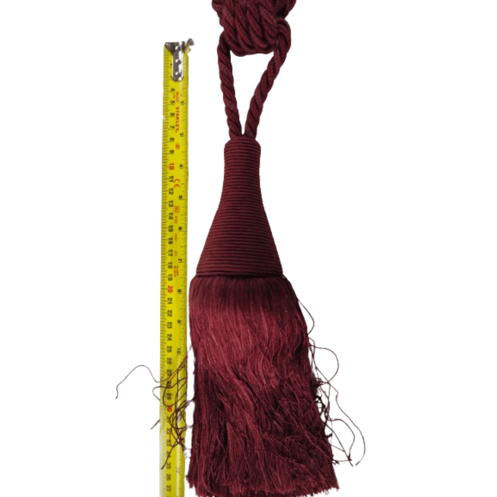 _Burgundy Luxury tie back with corded tassel - Clearance Fabric Shop